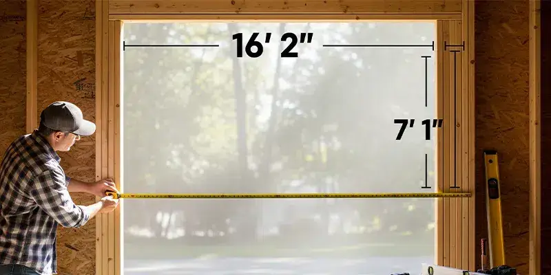 How to measure a garage door opening for width and height