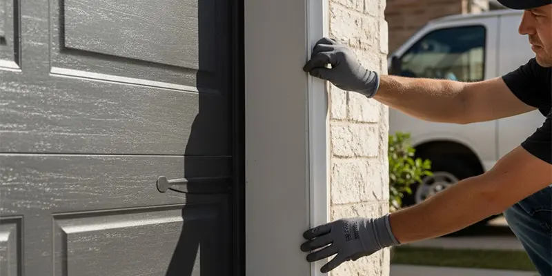 Installing new garage door weatherstrip for a tight seal