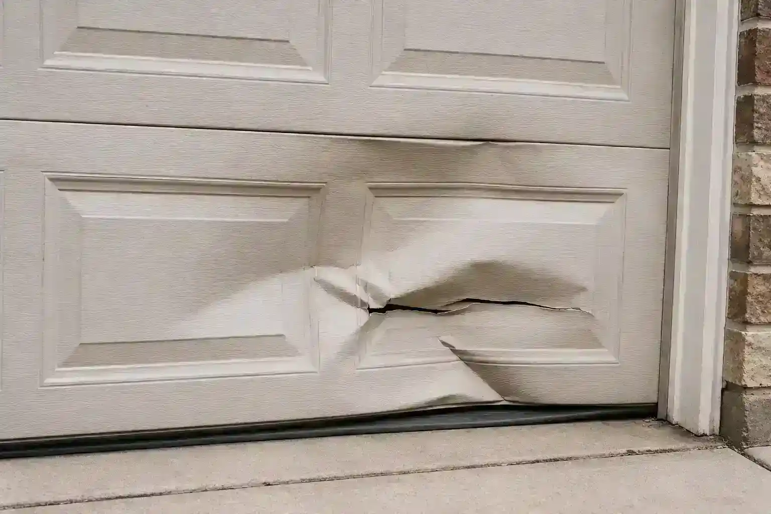 Damaged garage door panels