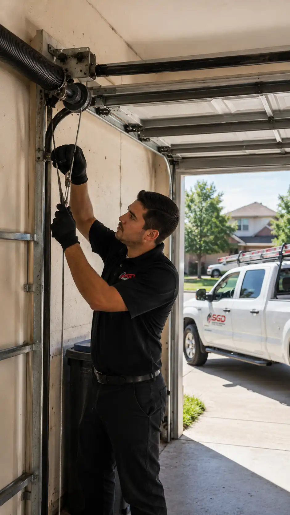 Garage door cable repair process North Texas