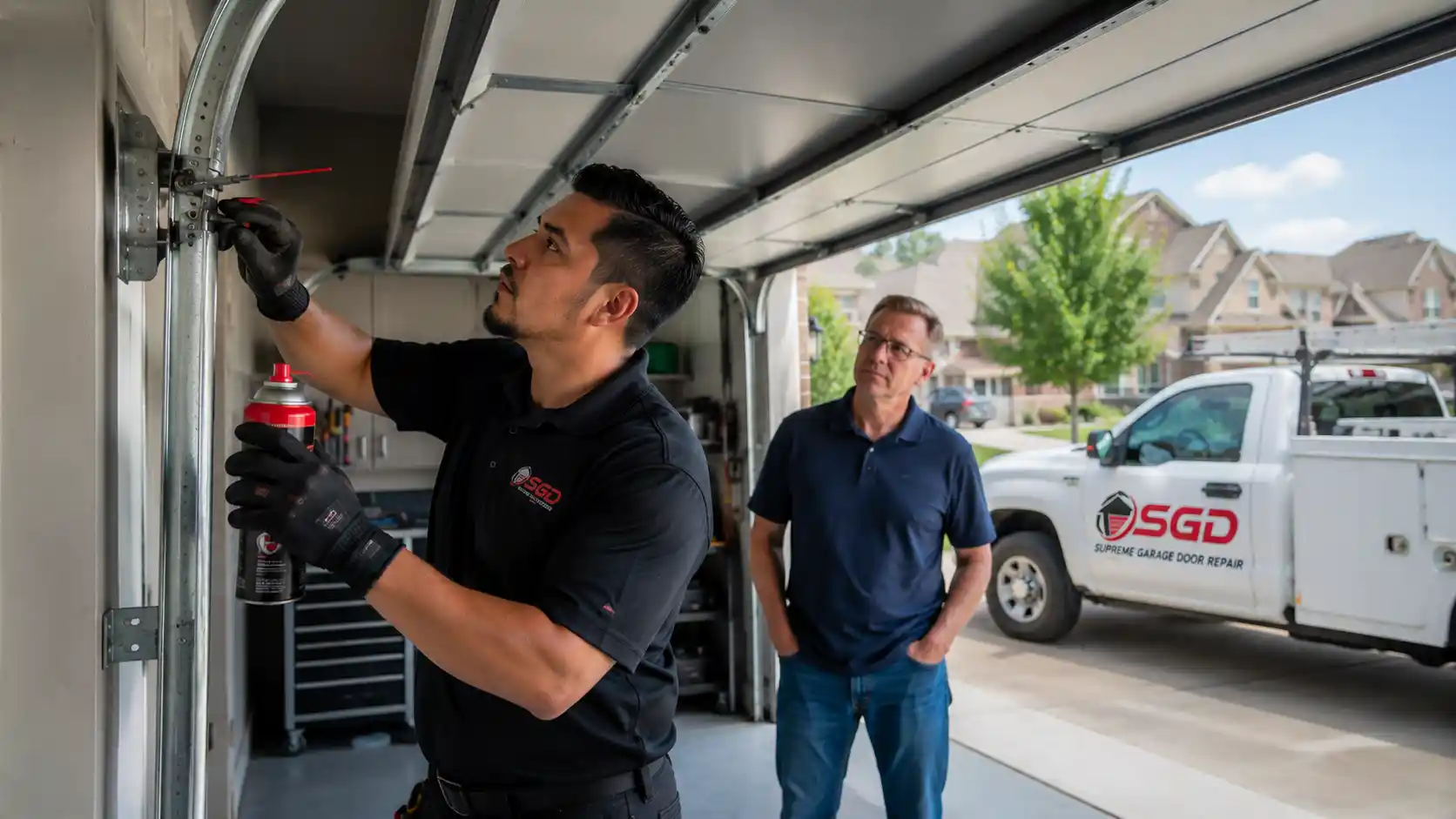 Garage door maintenance and safety inspection in Frisco TX