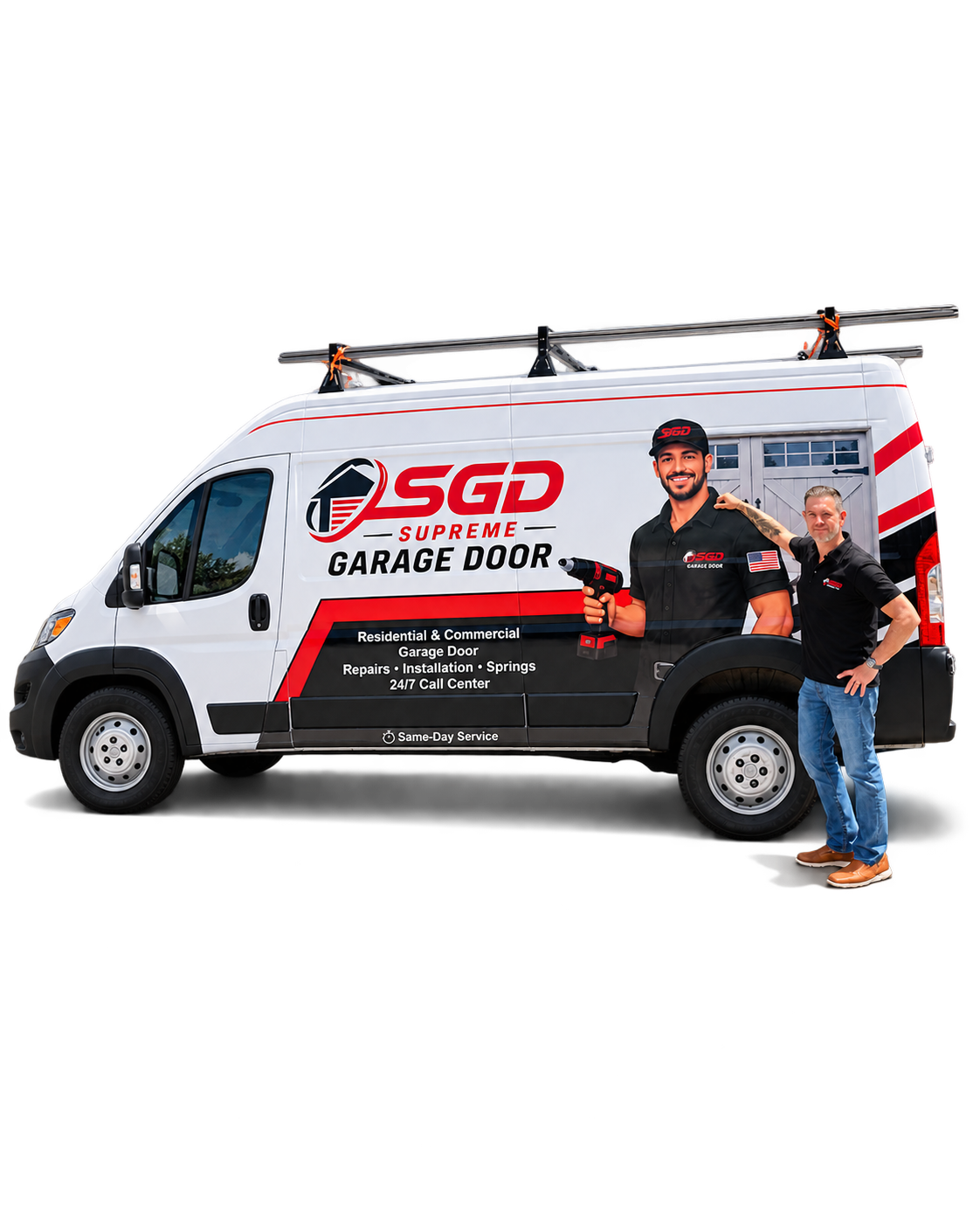 Supreme Garage Door service van and technicians